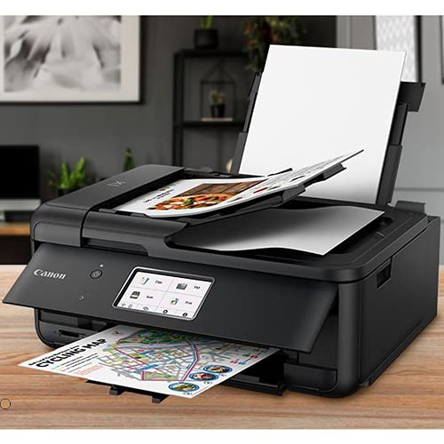 Canon Pixma TR8620 Wireless All-in-One Printer for Home Office w/Copy, Scanner, Fax, Mobile Print, Auto Document Feeder, Photo Printing Bundle with DGE USB Cable + Small Business Software Kit