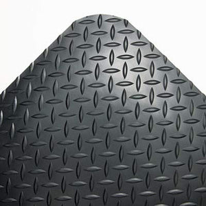 Crown CD0312DB Industrial Deck Plate Anti-Fatigue Mat Vinyl 36 x 144 Black, 36 x 144, Black