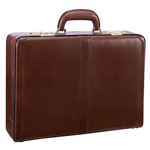 McKlein, V Series, Reagan, Top Grain Cowhide Leather, Leather 3.5" Attaché Briefcase, Brown (80444)