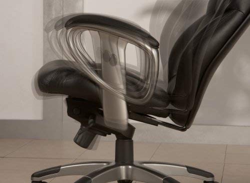 Mayline UL330MBLK Ultimo 300 Mid-Back Task Chair with Arms, Black Leather