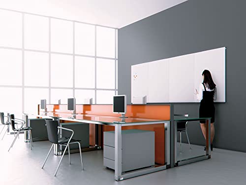 MasterVision Tile Whiteboard, Dry Erase Panel with Magnetic White Surface, 58" x 38.5"