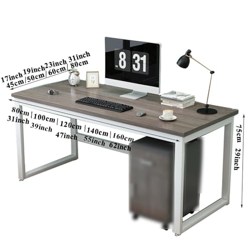 NIZAME Executive Desk with Adjustable Foot Cushion, Carbon Steel Frame - Black, 140x60x75cm