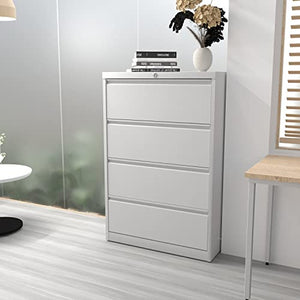 SUXXAN Metal Lateral Filing Cabinet with 4 Drawers, Locking, Anti-tilt Structure (White, 52" H)