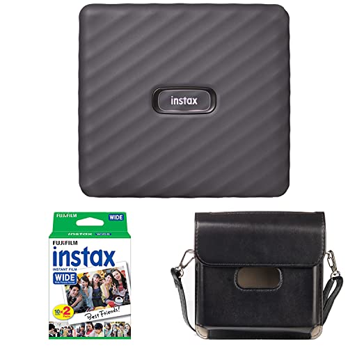 Fujifilm Instax Link Wide Printer Mocha Grey + Fuji Wide Twin Pack Instant Film + Case