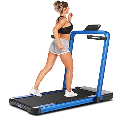 ANCHEER 2 in 1 Under Desk Treadmill, Fitness Electric Folding Treadmill Machine for Home, Portable Running Walking Motorized Exercise Treadmill Machine with Remote Control and LCD Display (Green)