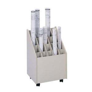 Safco 3082 Laminate Mobile Roll Files 20 Compartments 15-1/4w x 13-1/4d x 23-1/4h Putty