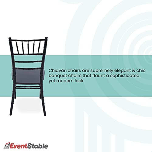 EventStable Titan Series Wood Chiavari Chair - Black, 48-Pack