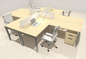 4 Person Modern Divider Office Workstation Desk Set, OF-CON-FP26