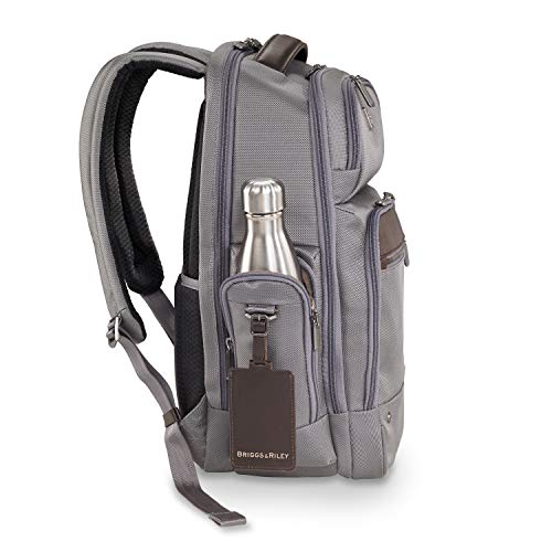 Briggs & Riley @Work Laptop Backpack for women and men. Fits up to 15.6 inch laptop. Business Travel Laptop Backpack with RFID Blocking Pocket, Grey