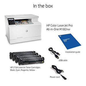 HP Color LaserJet Pro M182nw Wireless All-in-One Laser Printer, Remote Mobile Print, Scan & Copy (7KW55A) (Renewed)