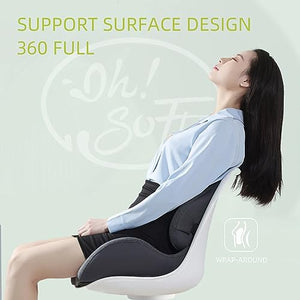 LSTQPK Office Chair Cushion - Memory Foam, Adjustable Support, Gray