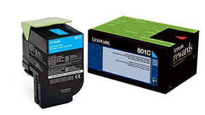 Lexmark (801) toner cartridge set, 80C10C0, 80C10K0, 80C10M0, 80C10Y0