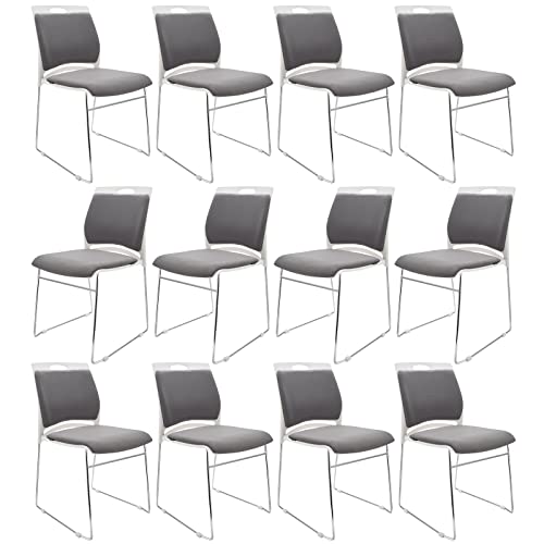 VACYOVKE Stacking Chairs Set - 12 Pack, 1102LB Capacity, Modern Reception Chair
