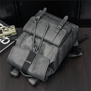 NCWZYY Men's Backpack Retro Drawstring Men's Backpack Large Capacity Travel Backpack (Color : A, Size