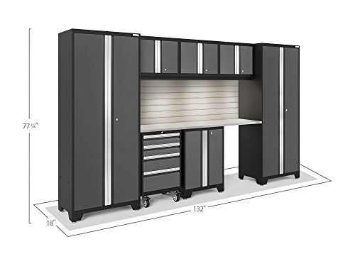 NewAge Products Bold 3.0 Gray 8 Piece Set, Garage Cabinets, 50463