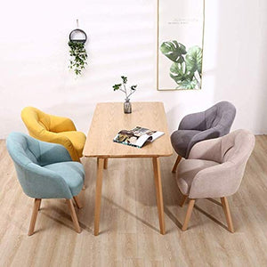 Office Desk Chair Sofa Chair Cloth Desk Chair Nordic Computer Chair Household Comfortable Sedentary Balcony Leisure Fully Removable and Washable Wooden Legs Nail Chair(Color:B)