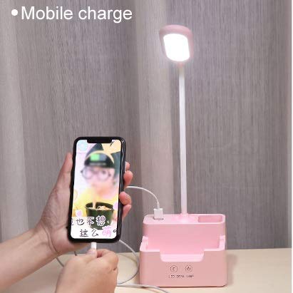 Rechargeable Desk Lamp Multi-Function LED Touch Control Portable Table Lamp - Eye-Caring Dimmable Desk Light for Dorm (OneColor)