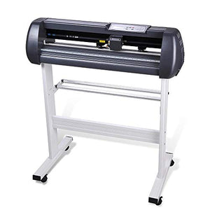 Cutting Plotter Vinyl Cutter Machine 28" Adjustable Width with LCD Display USB Connection Auto Memory Digital Force Speed Rotating Blade Holder Stepper Motor US Delivery