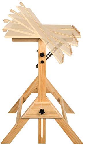 VBARV Solid Wood Drafting Table, Craft Table with Adjustable Height and Tiltable Tabletop for Artwork, Graphic Design, Reading, Writing,Suitable for Designer Painting Workbench