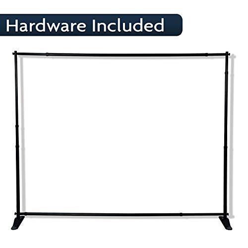 BannerBuzz Floor Standing Sneeze Guard-Full Tarp with Adjustable Banner Stand Isolation Barrier-Clear Film Protective Shield for Cafes,Retail Store,Cashier,Reception (6X8 Ft)