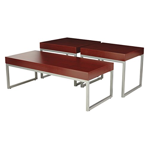 Alera ALECT7648M Occasional Coffee Table, 47 1/4w x 20d x 16h, Mahogany/Silver