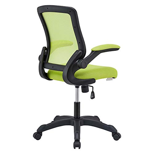 Modway Veer Office Chair with Mesh Back and Vinyl Seat With Flip-Up Arms in Green
