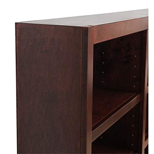 Bowery Hill Traditional 84" Tall 18-Shelf Triple Wide Wood Bookcase Storage in Cherry
