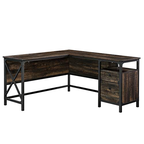 Corner Office Desk Industrial Style Storage Drawers L Shaped Workstation Furniture Laptop PC Table Study Writing Reading