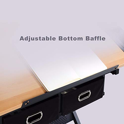 Drafting Table Art Craft Drawing Adjustable Desk Art Hobby Drawers with Stool