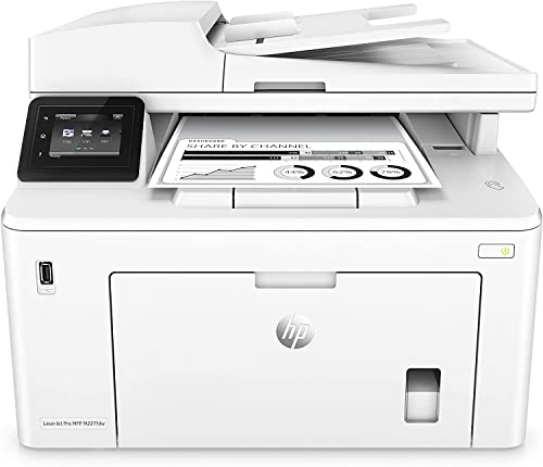 HP Laserjet Pro MFP M227fdw All-in-One Wireless Laser Printer - Print Scan Copy Fax- Auto 2-Sided Printing-with Ahaghug Printer Cable.