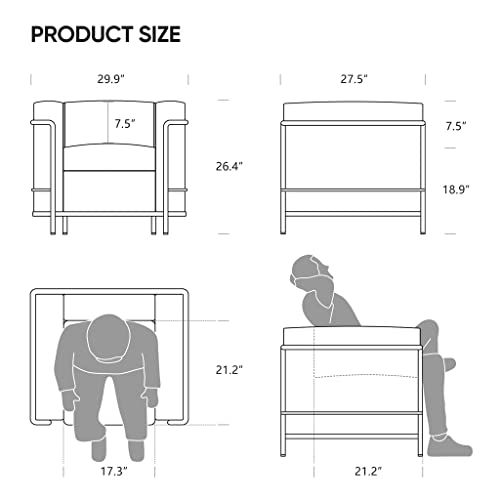 OOCCO Arm Sofa Living Room Chair - Home Furniture Office Bedroom Salon
