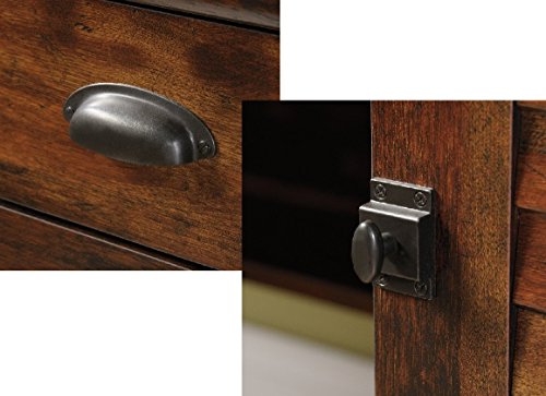 Sauder 420475 Harbor View Computer Desk, L: 62.21" x W: 23.50" x H: 57.36", Curado Cherry Finish
