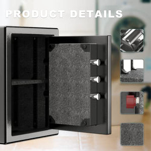 LIONSEN Fireproof Security 1.02 Cubic Feet Safe,Digital Keypad Fireproof Lock Box Home Safe for Hotel Office Money Cash Jewelry, 15.7''x 14.17''x13.7''