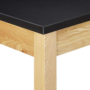 National Public Seating Science Table, 24" x 48", Chem Res Top, Black Top, Ashwood Legs