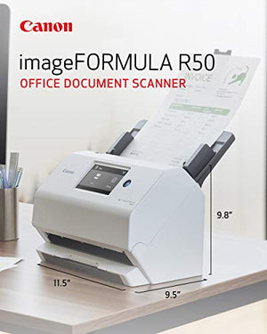 Canon imageFORMULA R50 Business Document Scanner - Color Duplex Scanning - USB/Wi-Fi Connectivity - LCD Touchscreen - Auto Document Feeder