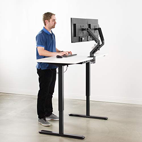 VIVO Black Electric Stand Up Desk Frame Workstation, Single Motor Ergonomic Standing Height Adjustable Base with Control Panel, DESK-V101EB