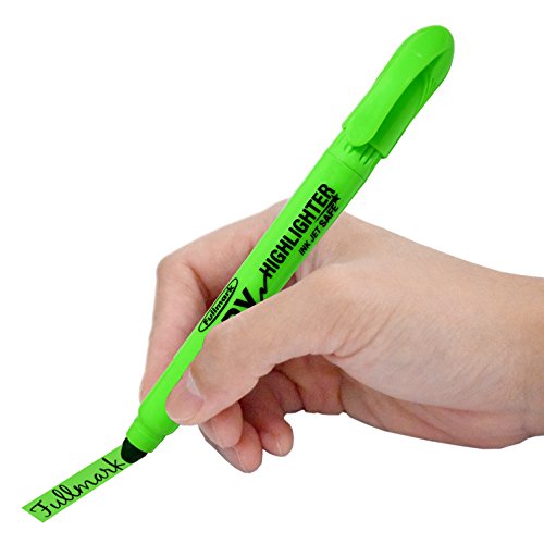 Fullmark Twist and Glide Bible Dry Highlighter, Non-bleed, Inkjet Safe, Neon Assorted Colors, Yellow, Green, Pink, 3-count kit,