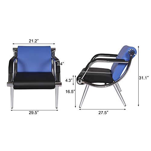 Kintness Office Reception Chair Set PU Leather Waiting Room Bench Visitor Guest Sofa Airport Salon Barber Office Waiting Chair Bank Hall Clinic Chair