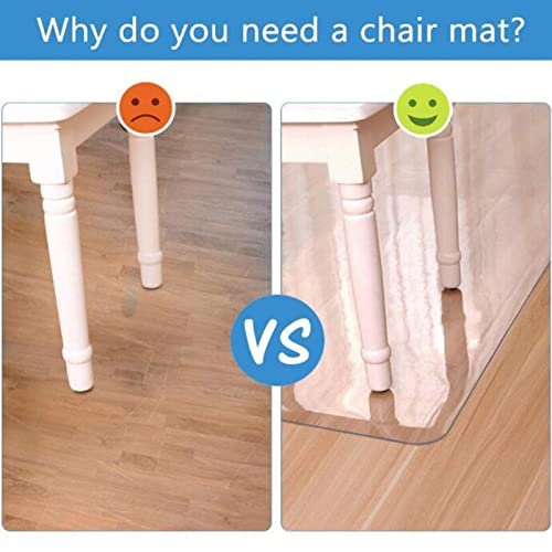 HOBBOY Clear Plastic Hard-Floor Chair Mat 2mm Thick - Waterproof - Various Sizes