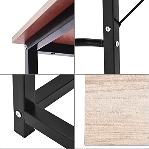 ADHW Computer Gaming Office Home Desk L-Shaped Workstation Laptop Metal Table Black