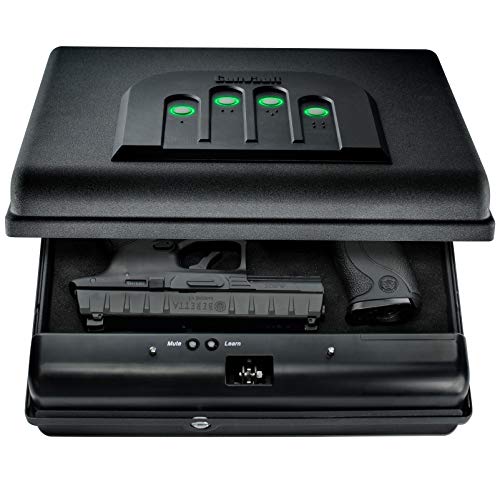 GunVault MicroVault XL Portable Large Gun Safe with Illuminated No-Eyes Digital Keypad and Security Cable (2 Pistol Capacity)