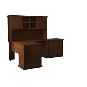 Yorktown L Shaped Desk with Hutch and Lateral File Cabinet
