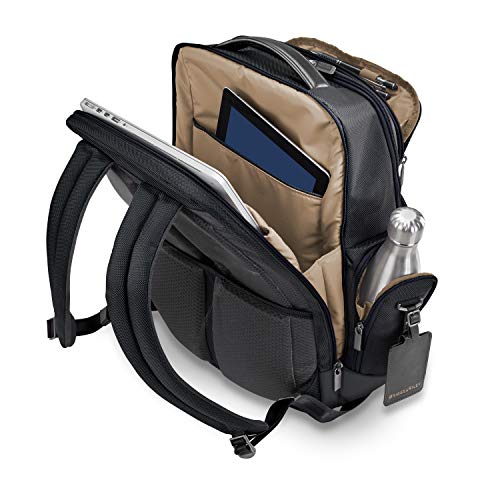 Briggs & Riley @Work Large Laptop Backpack for women and men. Fits up to 17 inch laptop. Business Travel Laptop Backpack with RFID Blocking Pocket, Black