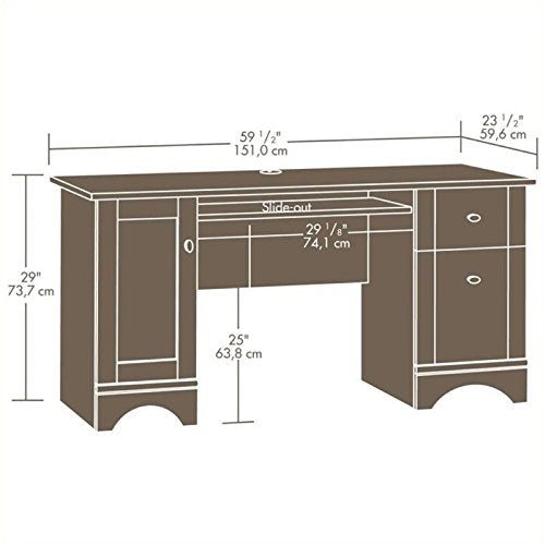 BOWERY HILL Wood Home Office Computer Desk with Tower Drawer in Brushed Maple