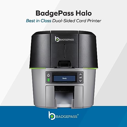 BadgePass Dual-Sided Halo ID Card Printer & Supply Bundle with Cloud Photo ID Software - 1st Year Included
