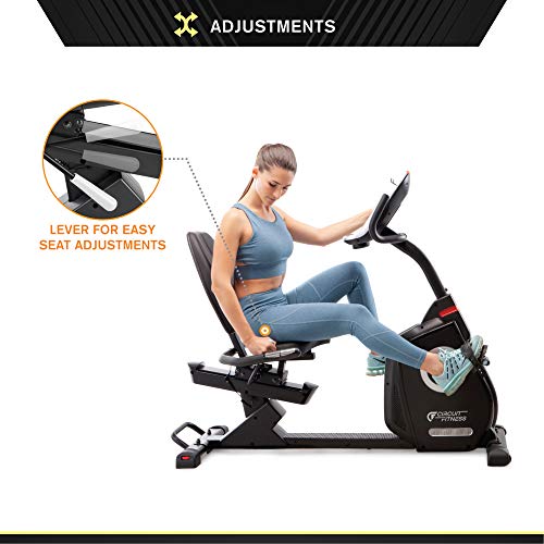 CIRCUIT FITNESS Circuit Fitness Magnetic Recumbent Exercise Bike with 15 Programs, 300-lb Capacity AMZ-587R
