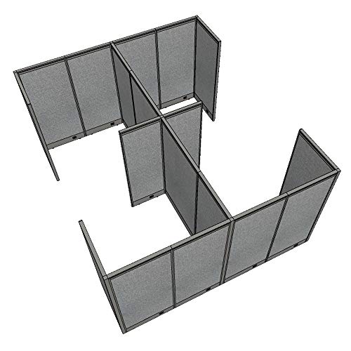 GOF 4 Person Workstation Cubicle (10'D x 13'W-W) - Espresso, 72" H