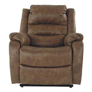 Misc Metal Frame Power Lift Recliner with Tufted Backrest Brown Faux Leather
