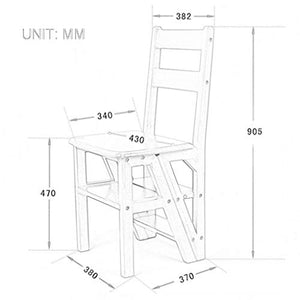 LUCEAE 4 Steps Folding Wooden Step Stool with Shoe Closet, Eco-Friendly Water Paint, Tongue and Groove Structure