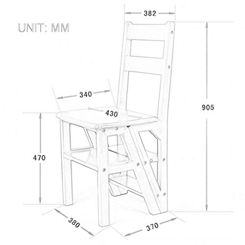LUCEAE 4 Steps Folding Wooden Step Stool with Shoe Closet, Eco-Friendly Water Paint, Tongue and Groove Structure